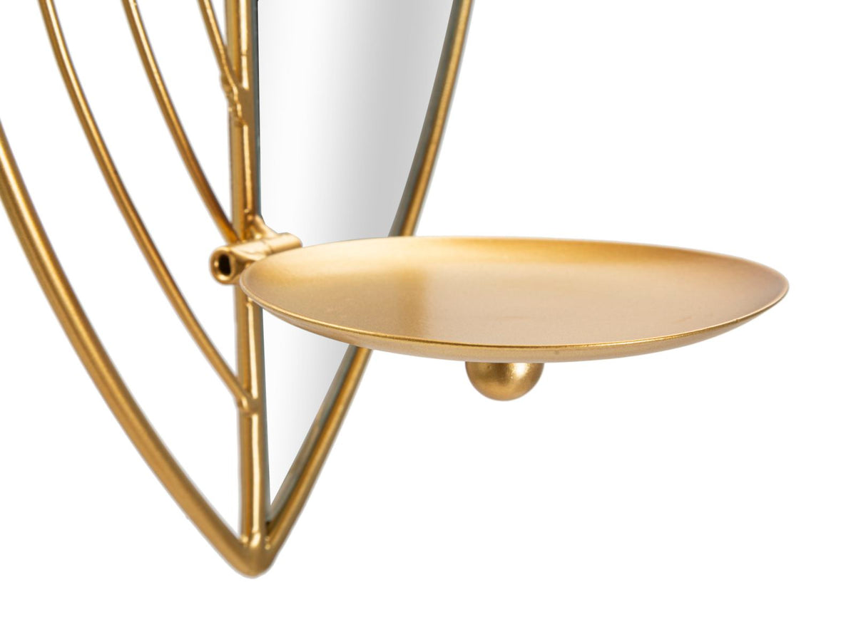 Wandkerzenhalter Blatt Gold 2er Set – Kerzenhalter Wand
