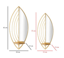 Wandkerzenhalter Blatt Gold 2er Set – Kerzenhalter Wand