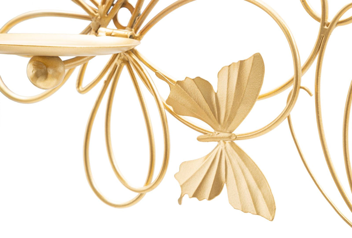 Wandkerzenhalter Schmetterling Gold 34 cm – Kerzenhalter