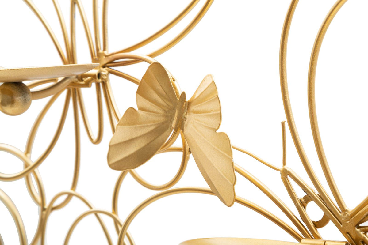 Wandkerzenhalter Schmetterling Gold 34 cm – Kerzenhalter