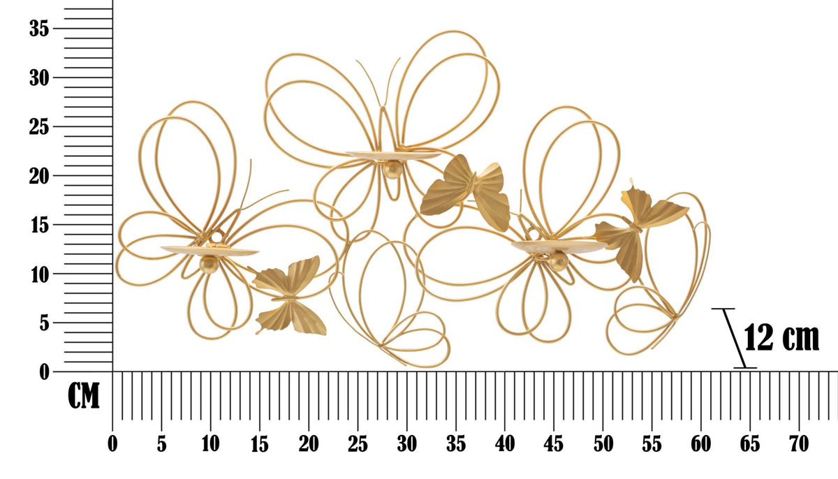 Wandkerzenhalter Schmetterling Gold 34 cm – Kerzenhalter