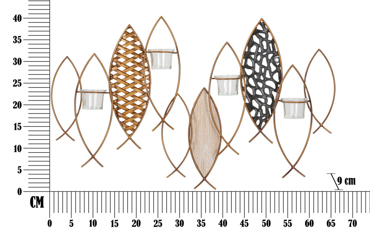 Wandkerzenhalter Fisch Bunt 40,5 cm – Kerzenhalter