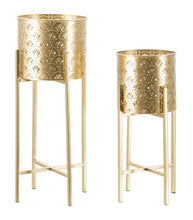 Blumenständer Golvy Gold 2er Set B Hoch – Pflanzenständer Deko