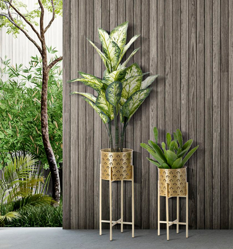 Blumenständer Golvy Gold 2er Set B Hoch – Pflanzenständer Deko