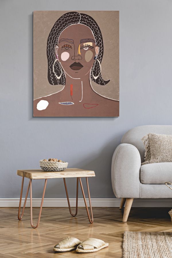 Wandbild Frau 100 cm B – Leinwandbild Deko