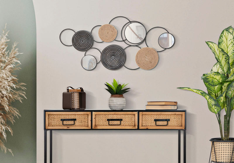 Wandpaneel Kreise Triby Schwarz Braun – Wanddeko