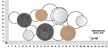 Wandpaneel Kreise Triby Schwarz Braun – Wanddeko