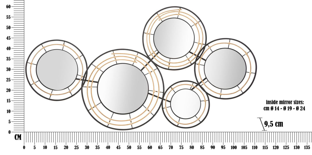 Wandpaneel Spiegel Schwarz Braun – Wanddeko