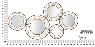 Wandpaneel Spiegel Schwarz Braun – Wanddeko