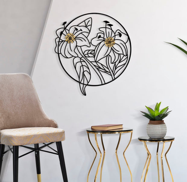 Wandpaneel Simpel Schwarz Gold 69 cm – Wanddeko