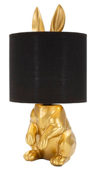 Tischlampe Hase Gold Schwarz 43 cm – Tischleuchte