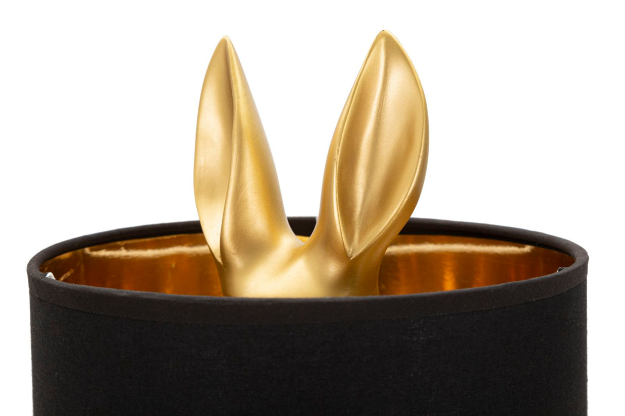 Tischlampe Hase Gold Schwarz 43 cm – Tischleuchte