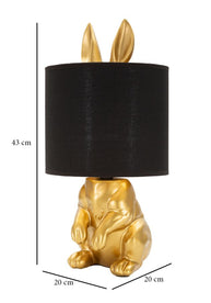 Tischlampe Hase Gold Schwarz 43 cm – Tischleuchte