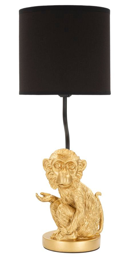 Tischlampe Affe Gold Schwarz 51,5 cm – Tischleuchte