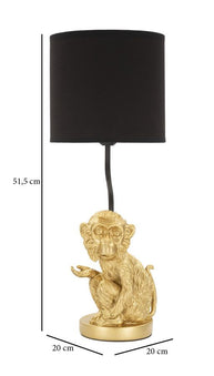 Tischlampe Affe Gold Schwarz 51,5 cm – Tischleuchte