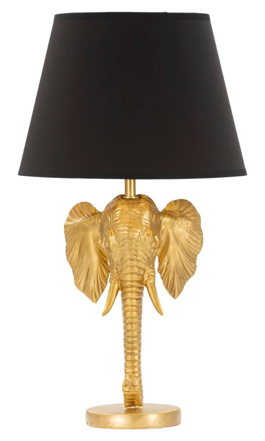 Tischlampe Elefant Gold Schwarz 59 cm – Tischleuchte