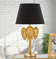 Tischlampe Elefant Gold Schwarz 59 cm – Tischleuchte