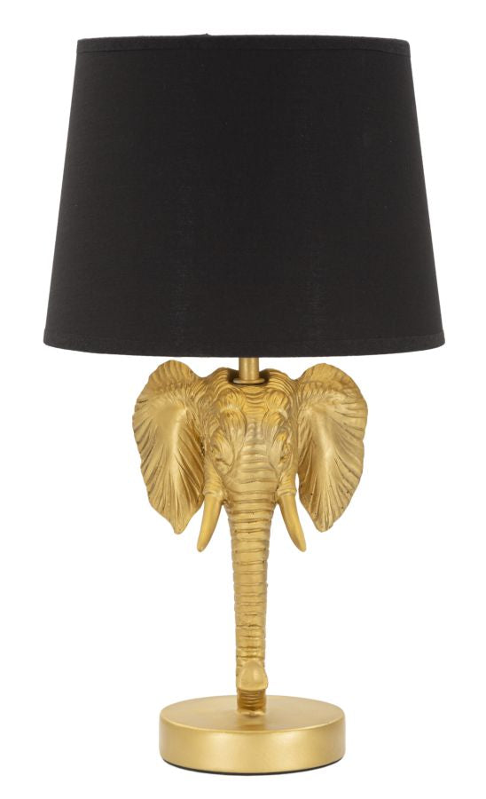 Tischlampe Elefant Gold Schwarz 43 cm – Tischleuchte