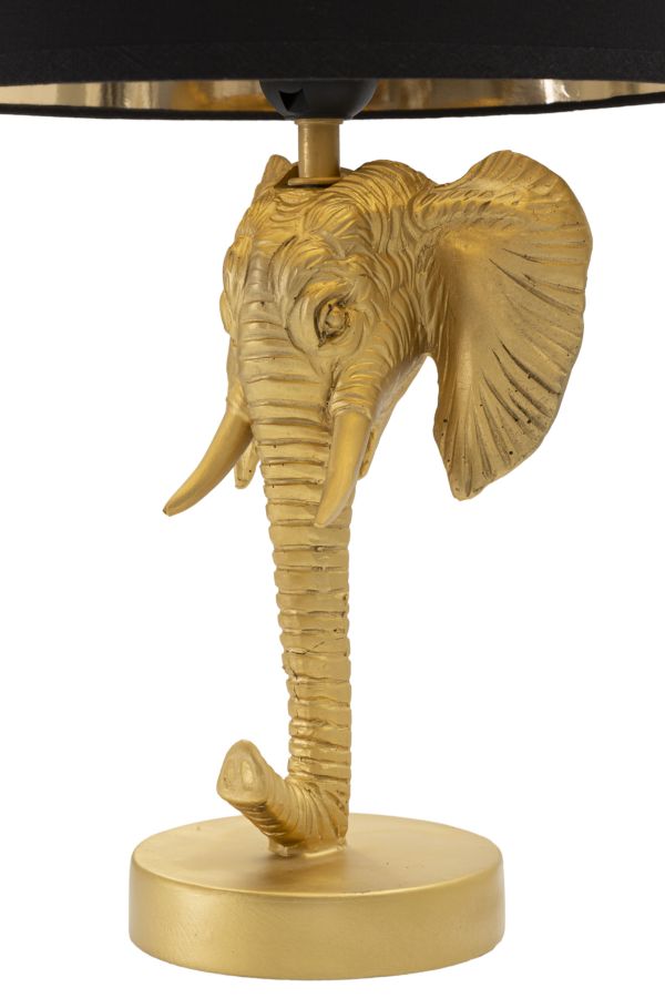 Tischlampe Elefant Gold Schwarz 43 cm – Tischleuchte