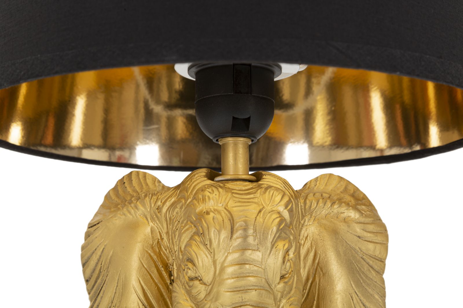 Tischlampe Elefant Gold Schwarz 43 cm – Tischleuchte