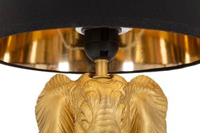 Tischlampe Elefant Gold Schwarz 43 cm – Tischleuchte
