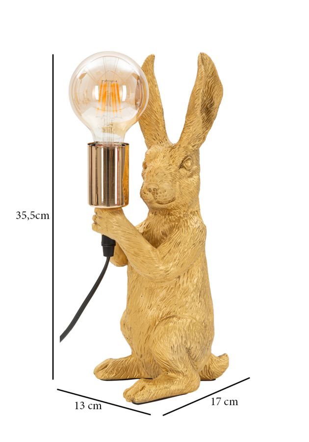 Tischlampe Hase Gold 35,5 cm – Tischleuchte