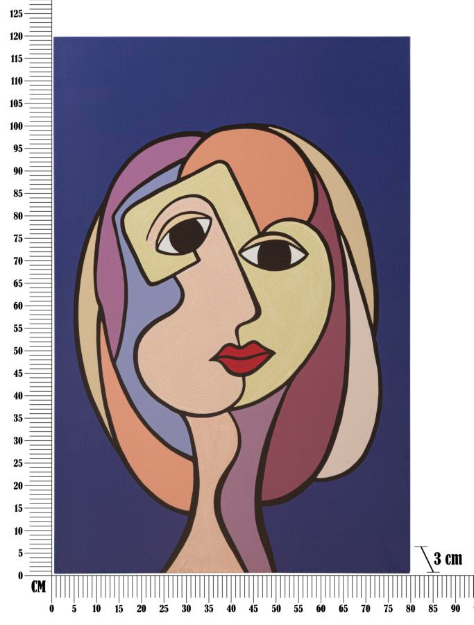 Wandbild Kubistisch Bunt 80×120 cm A – Leinwandbild Deko