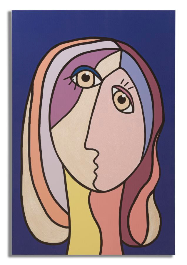 Wandbild Kubistisch Bunt 80×120 cm B – Leinwandbild Deko