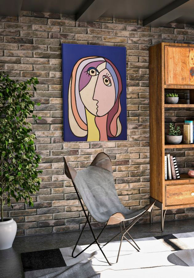 Wandbild Kubistisch Bunt 80×120 cm B – Leinwandbild Deko