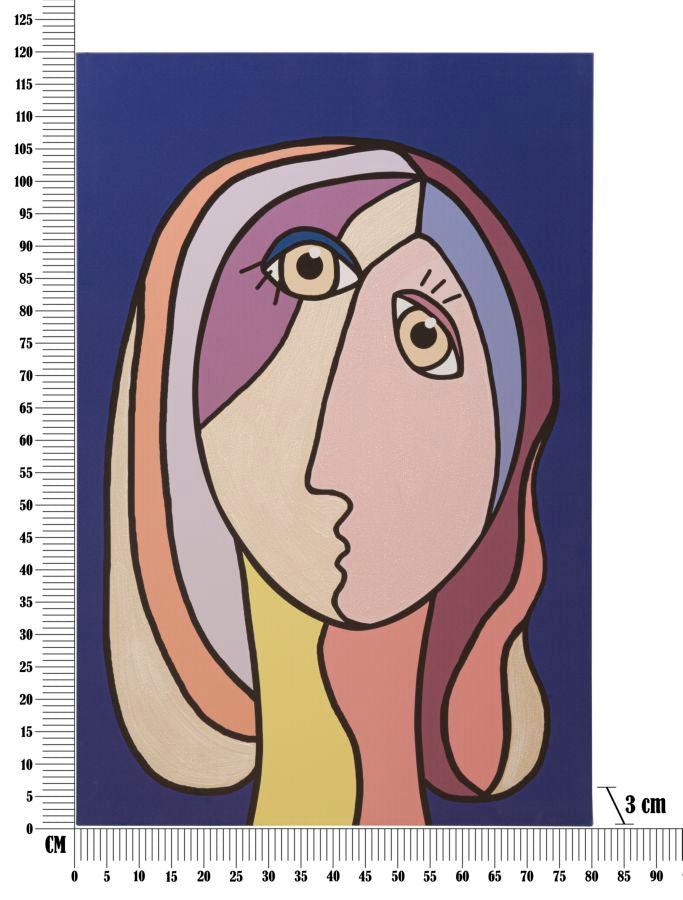 Wandbild Kubistisch Bunt 80×120 cm B – Leinwandbild Deko