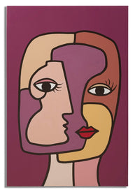 Wandbild Gesicht 90 cm A – Leinwandbild Deko