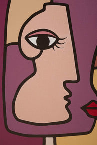 Wandbild Gesicht 90 cm A – Leinwandbild Deko