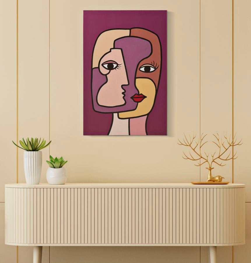 Wandbild Gesicht 90 cm A – Leinwandbild Deko