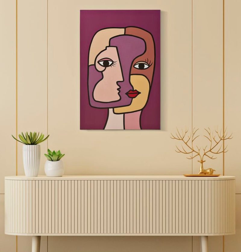 Wandbild Gesicht 90 cm A – Leinwandbild Deko