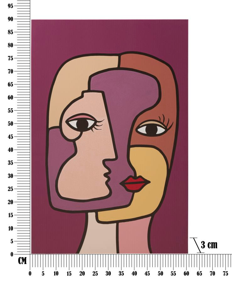 Wandbild Gesicht 90 cm A – Leinwandbild Deko