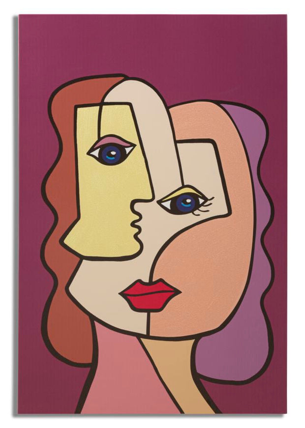 Wandbild Gesicht 90 cm B – Leinwandbild Deko