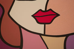 Wandbild Gesicht 90 cm B – Leinwandbild Deko