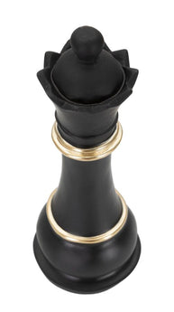 Schachfigur Dame Schwarz Gold 25,5 cm – Schach Deko