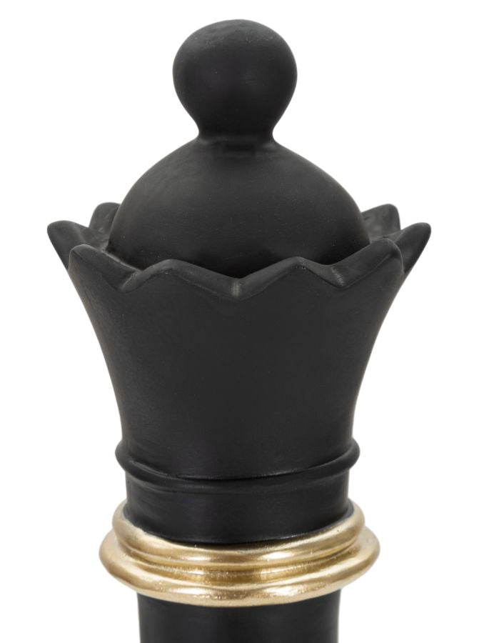 Schachfigur Dame Schwarz Gold 25,5 cm – Schach Deko