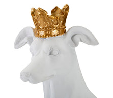 Dekofigur Hund Weiß mit Krone – Tierfigur