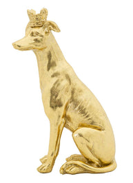 Dekofigur Hund Gold mit Krone – Tierfigur
