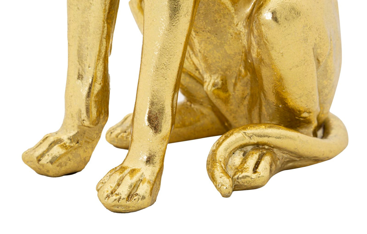 Dekofigur Hund Gold mit Krone – Tierfigur