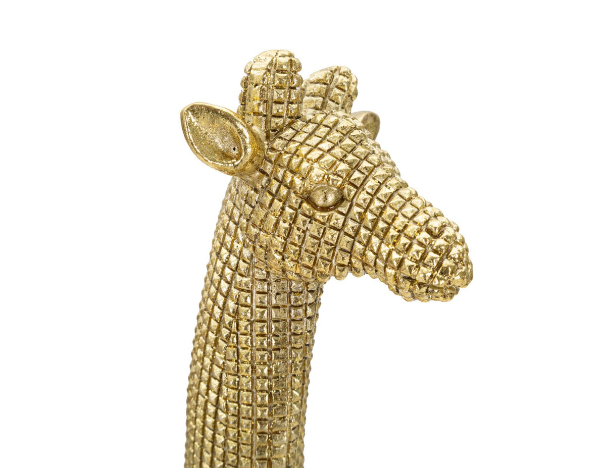 Dekofigur Giraffe Kariert Gold – Tierfigur