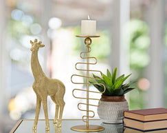Dekofigur Giraffe Kariert Gold – Tierfigur