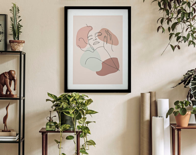 Wandbild Frauengesicht Bunt 35×47 cm A – Leinwandbild Deko