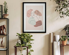 Wandbild Frauengesicht Bunt 35×47 cm A – Leinwandbild Deko