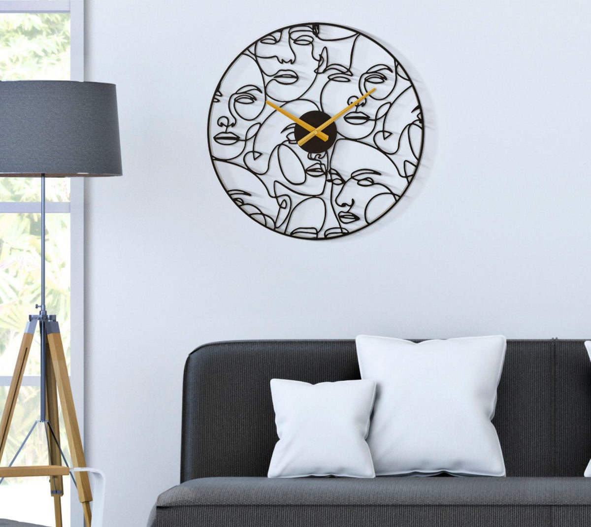 Wanduhr Gesichter Schwarz Kubismus – Uhr Wohnzimmer