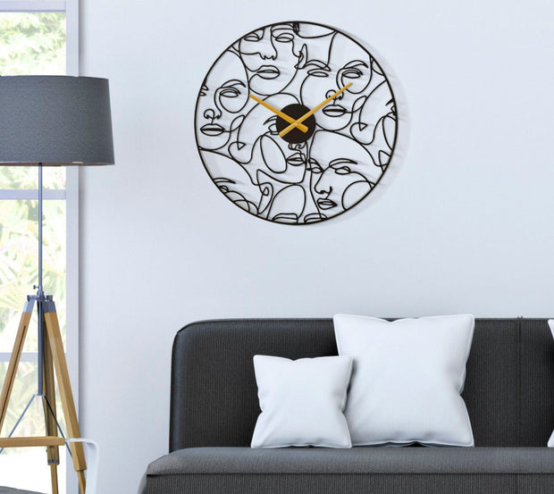 Wanduhr Gesichter Schwarz Kubismus – Uhr Wohnzimmer