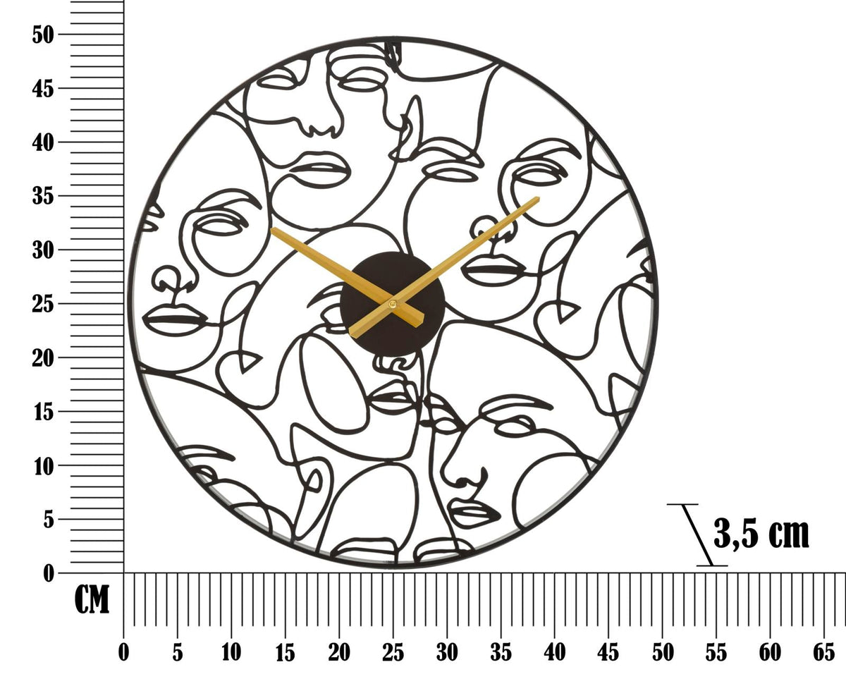 Wanduhr Gesichter Schwarz Kubismus – Uhr Wohnzimmer