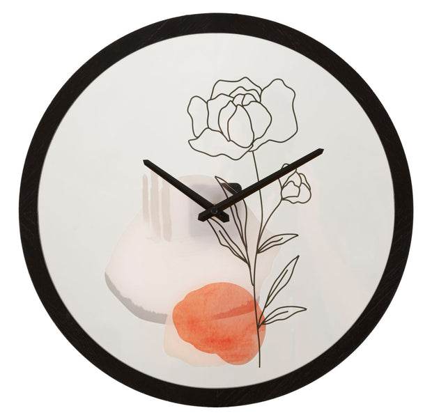 Wanduhr Blumen Bunt 40 cm A – Wanduhr